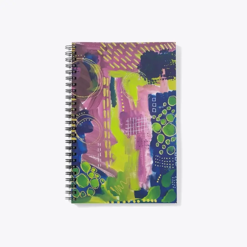 Pink Purple and green notebook